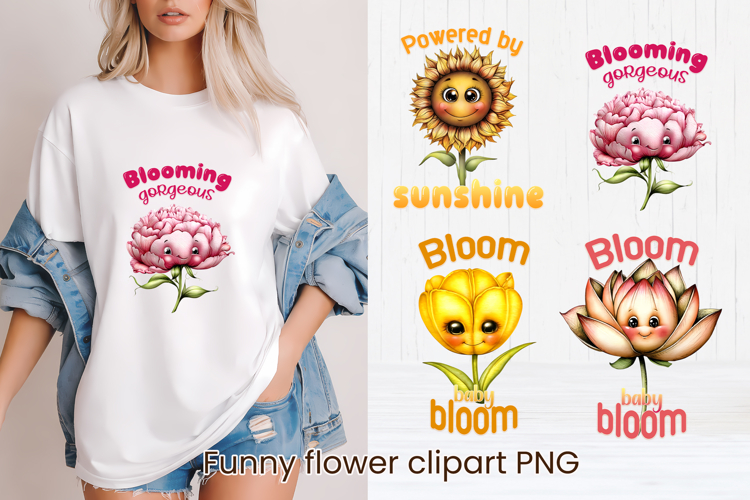 Groovy flower PNG clipart | Whimsical floral sublimation