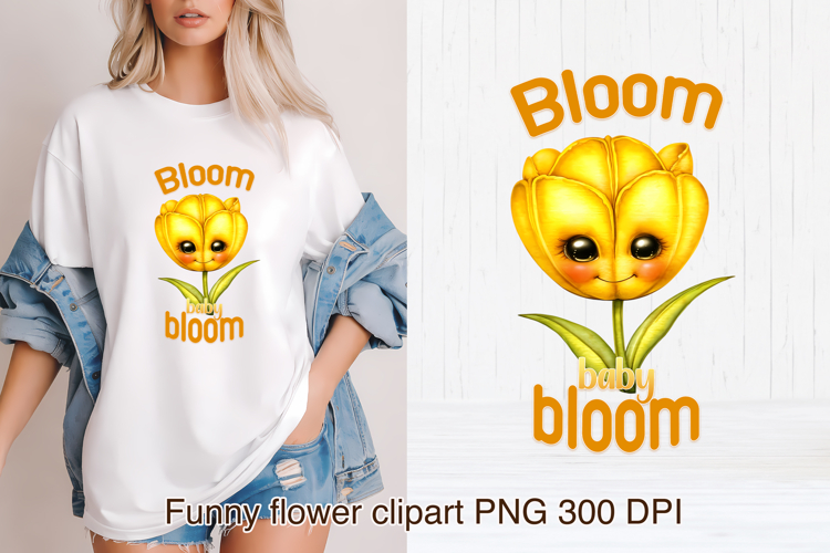 Groovy flower PNG clipart | Whimsical floral sublimation