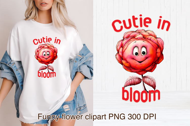 Groovy flower PNG clipart | Whimsical floral sublimation