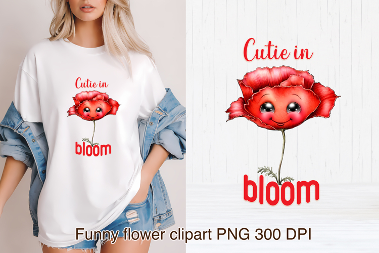 Groovy flower PNG clipart | Whimsical floral sublimation