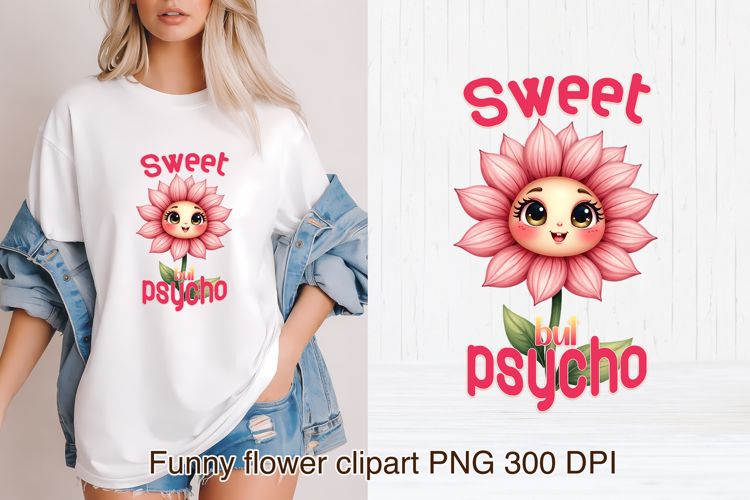 Groovy flower PNG clipart | Whimsical floral sublimation