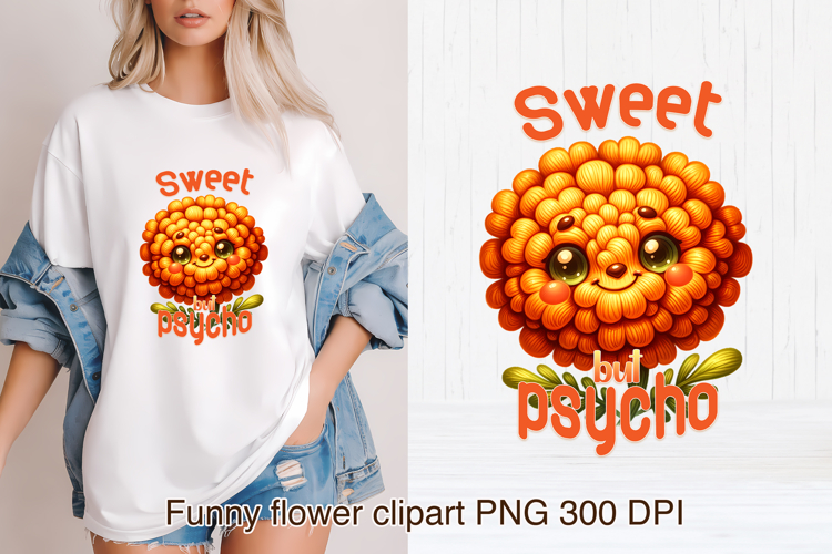 Groovy flower PNG clipart | Whimsical floral sublimation