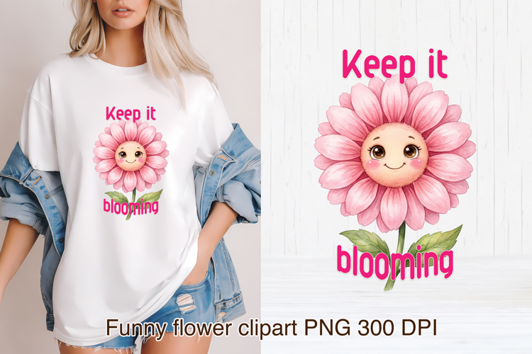 Groovy flower PNG clipart | Whimsical floral sublimation