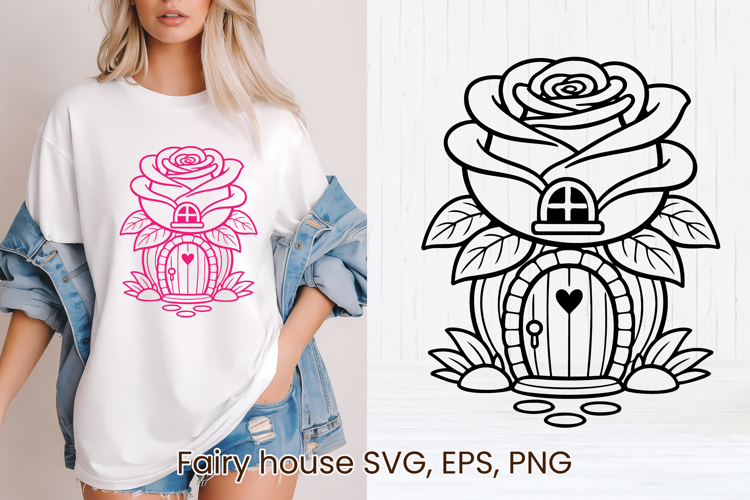 Fairy flower house SVG | Magic SVG | Fairy house clipart PNG