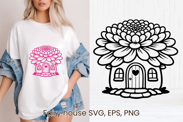 Fairy flower house SVG | Magic SVG | Fairy house clipart PNG