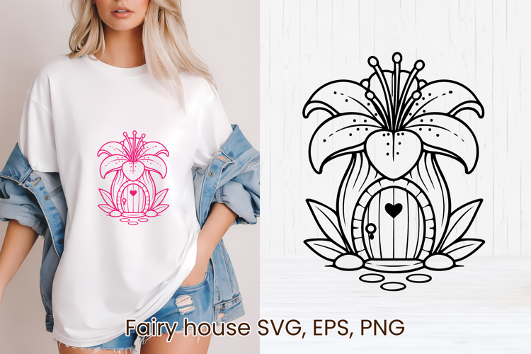 Fairy flower house SVG | Magic SVG | Fairy house clipart PNG