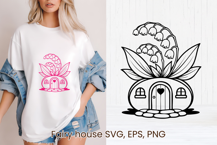 Fairy flower house SVG | Magic SVG | Fairy house clipart PNG