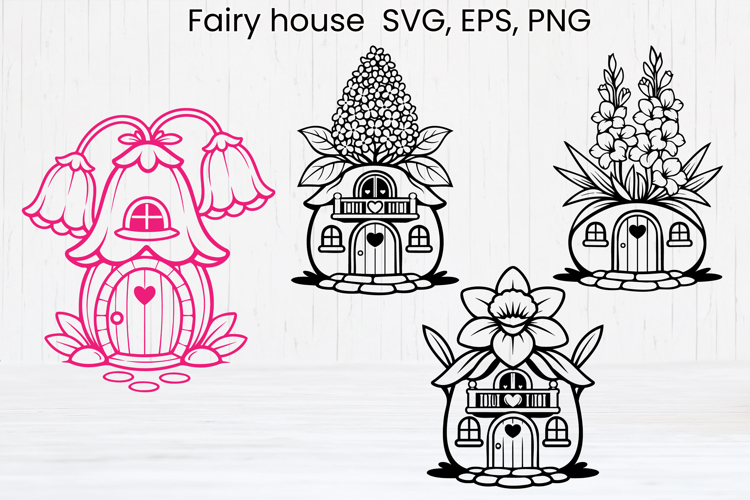 Fairy flower house SVG | Magic SVG | Fairy house clipart PNG
