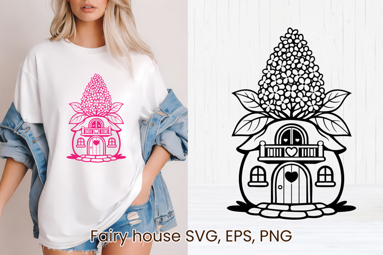 Fairy flower house SVG | Magic SVG | Fairy house clipart PNG