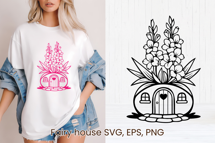 Fairy flower house SVG | Magic SVG | Fairy house clipart PNG
