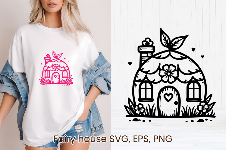 Fairy flower house SVG | Magic SVG | Fairy house clipart PNG