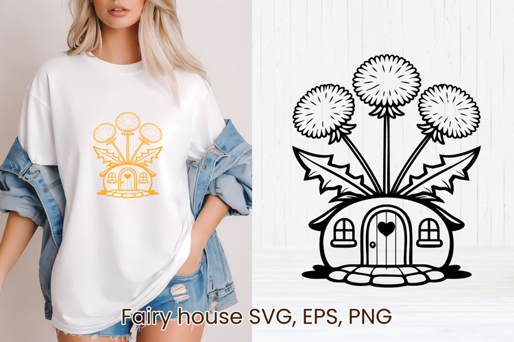 Fairy flower house SVG | Magic SVG | Fairy house clipart PNG