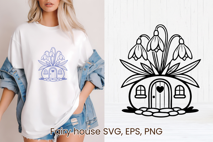 Fairy flower house SVG | Magic SVG | Fairy house clipart PNG
