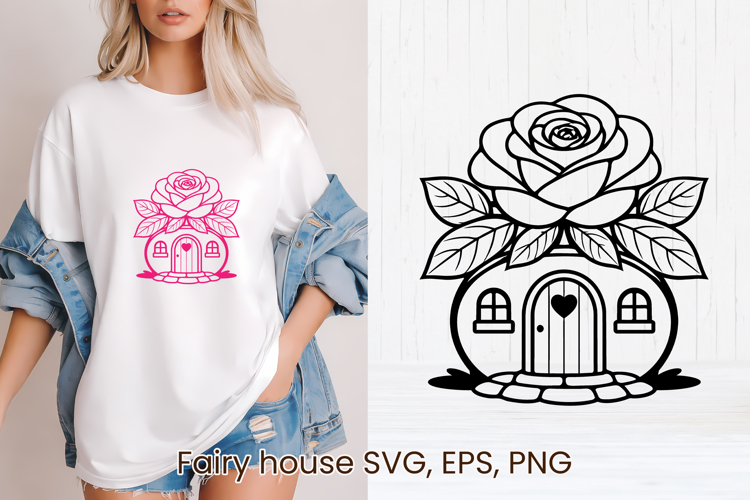 Fairy flower house SVG | Magic SVG | Fairy house clipart PNG