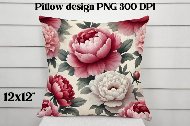 Flower pattern pillow design | Flower digital paper example image 1
