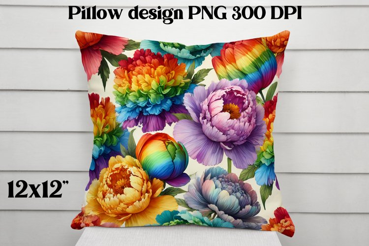 Flower pattern pillow design | Flower digital paper example image 1