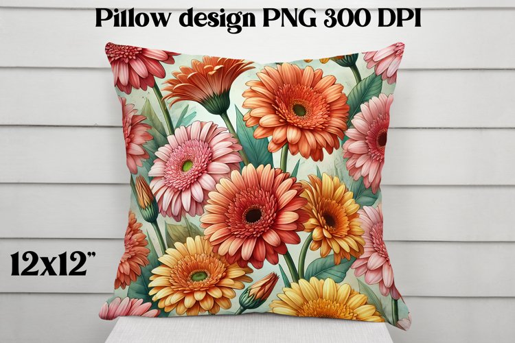 Flower pattern pillow design | Flower digital paper example image 1