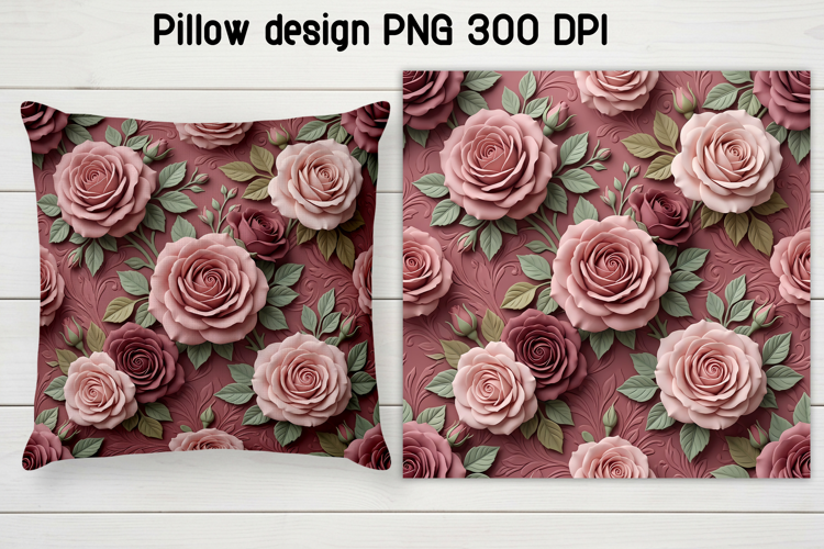 Rose flower pillow PNG design | Flower digital paper