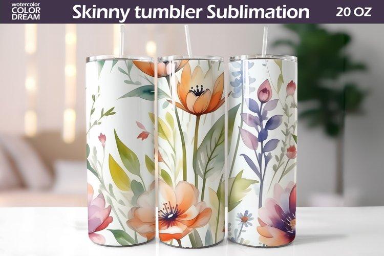 Wildflowers Tumbler Sublimation | Flowers Tumbler Wrap