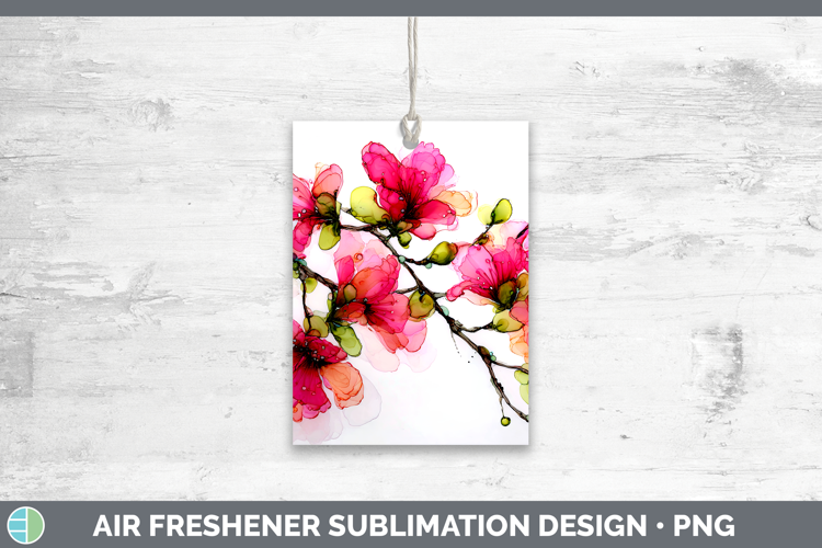 Azalea Flowers 01 Alcohol Ink Air Freshener Sublimation Desi