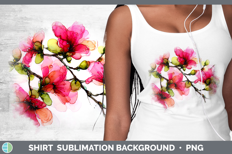 Azalea Flowers 01 Alcohol Ink Shirt Sublimation Design