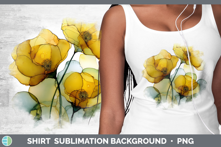 Buttercup Flowers 01 Alcohol Ink Shirt Sublimation Design