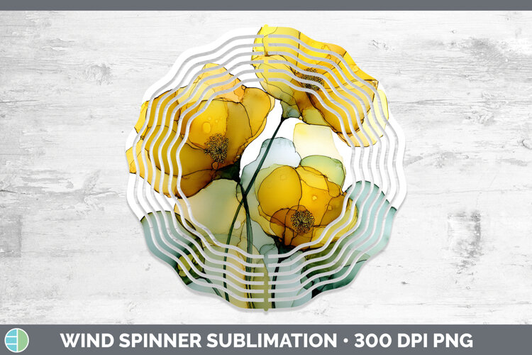 GorgeousFlowers 01 Alcohol Ink Wind Spinner design.