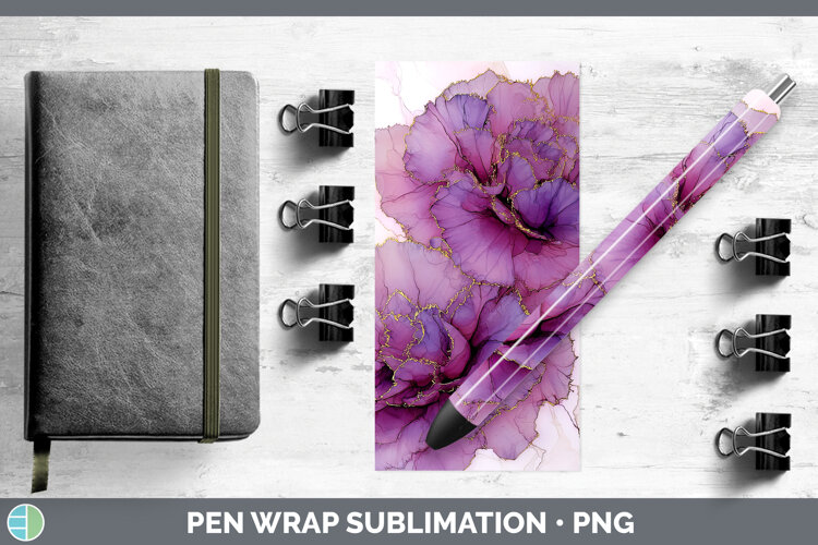 GorgeousFlowers 01 Alcohol Ink Pen Wrap design.