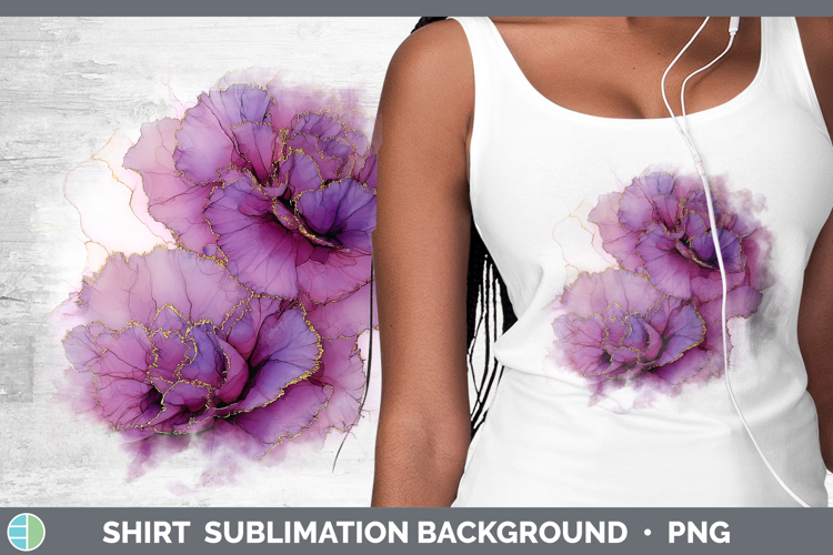 Carnation Flowers 01 Alcohol Ink Shirt Sublimation Design