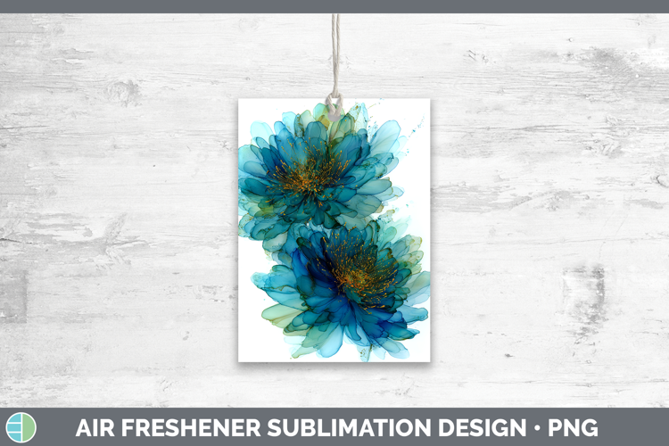 Chrysanthemum Flowers 01 Alcohol Ink Air Freshener Sublimati