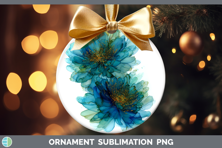 Chrysanthemum Flowers 01 Alcohol Ink Ornament Sublimation De