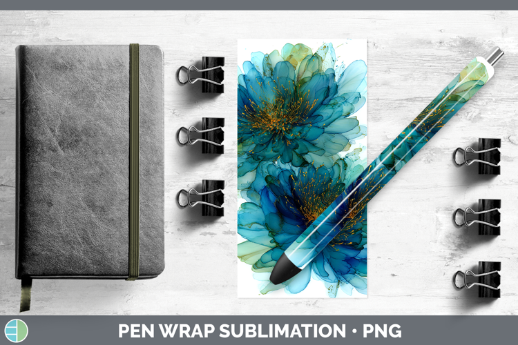 Chrysanthemum Flowers 01 Alcohol Ink Pen Wrap Sublimation De