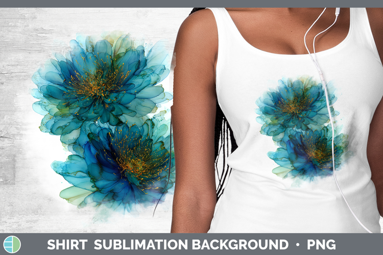 Chrysanthemum Flowers 01 Alcohol Ink Shirt Sublimation Desig