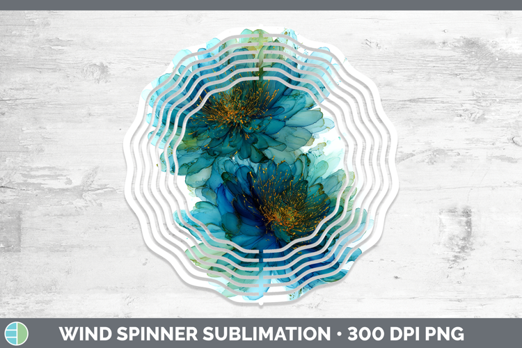 Chrysanthemum Flowers 01 Alcohol Ink Wind Spinner Sublimatio