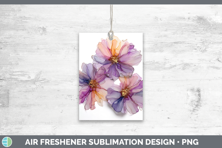 Dahlia Flowers 01 Alcohol Ink Air Freshener Sublimation Desi