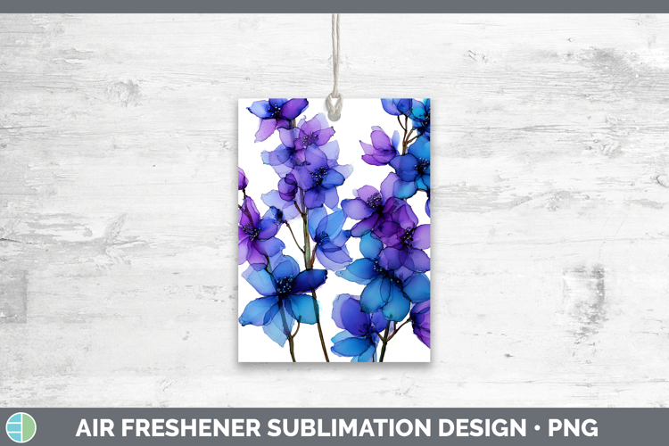 Delphinium Flowers 01 Alcohol Ink Air Freshener Sublimation