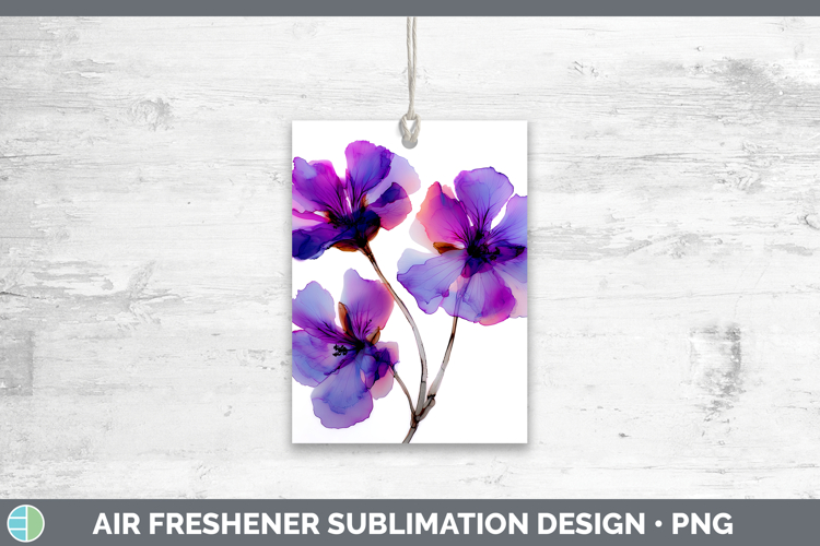 Geranium Flowers 01 Alcohol Ink Air Freshener Sublimation De