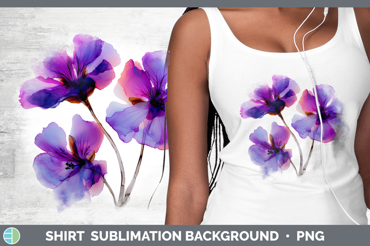 Geranium Flowers 01 Alcohol Ink Shirt Sublimation Design