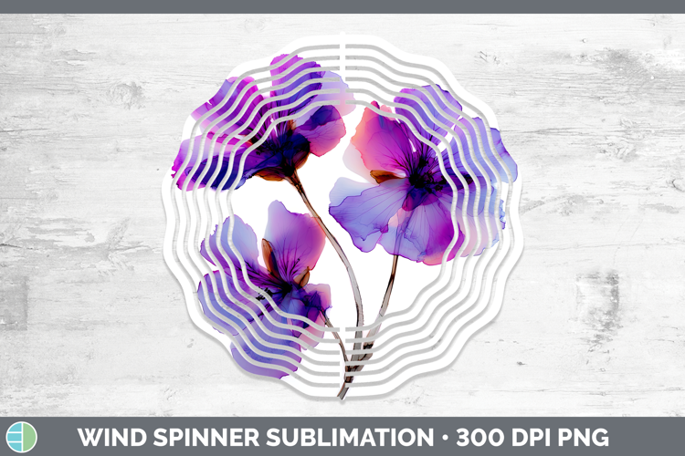 Geranium Flowers 01 Alcohol Ink Wind Spinner Sublimation Des