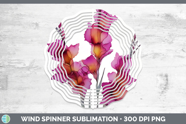 GorgeousFlowers 01 Alcohol Ink Wind Spinner design.