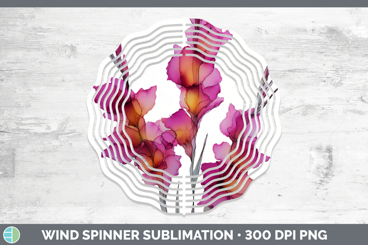 Gladiolus Flowers 01 Alcohol Ink Wind Spinner Sublimation De