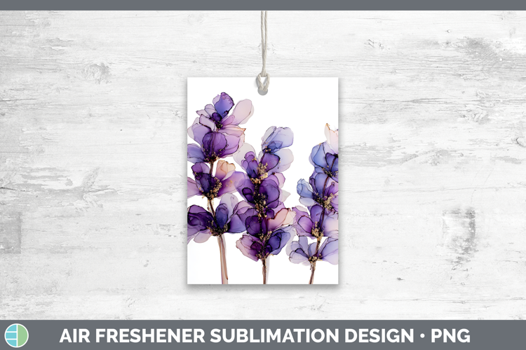Lavender Flowers 01 Alcohol Ink Air Freshener Sublimation De