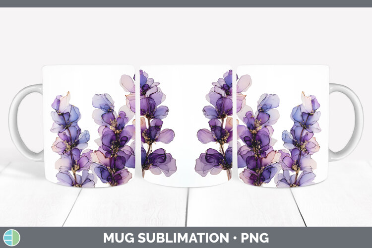 GorgeousFlowers 01 Alcohol Ink Mug Wrap design.