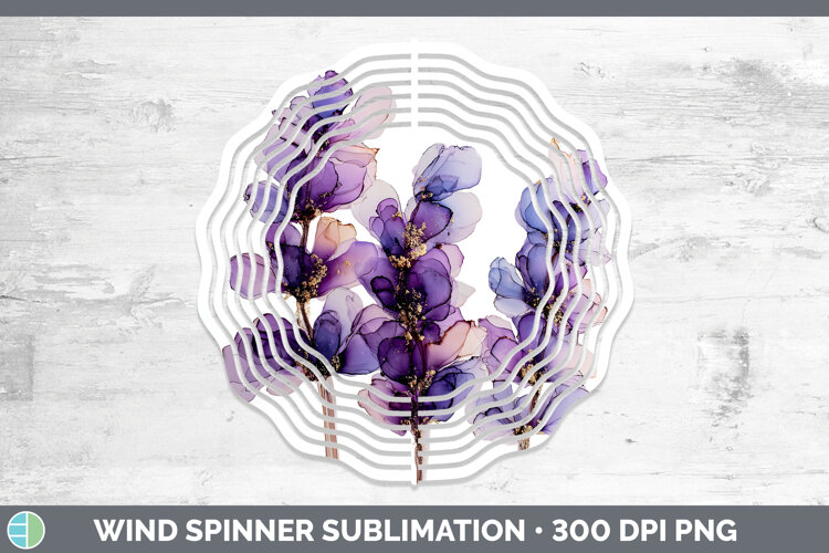GorgeousFlowers 01 Alcohol Ink Wind Spinner design.