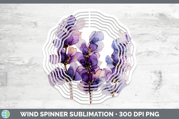Lavender Flowers 01 Alcohol Ink Wind Spinner Sublimation Des