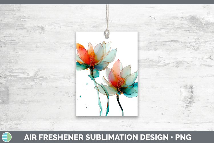 Lotus Flowers 01 Alcohol Ink Air Freshener Sublimation Desig