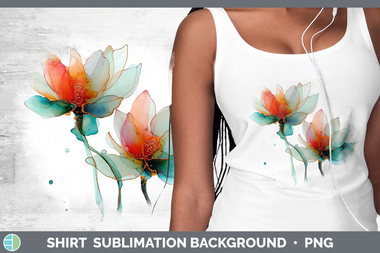 Lotus Flowers 01 Alcohol Ink Shirt Sublimation Design