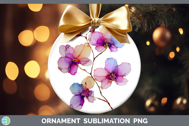 GorgeousFlowers 01 Alcohol Ink Ornament design.