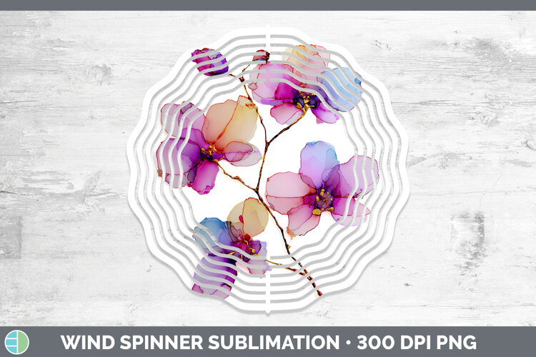 GorgeousFlowers 01 Alcohol Ink Wind Spinner design.
