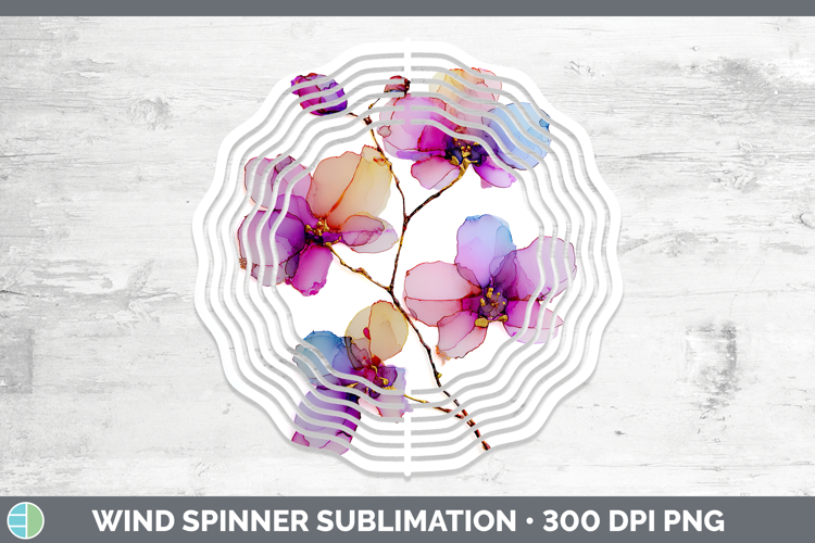 Orchid Flowers 01 Alcohol Ink Wind Spinner Sublimation Desig